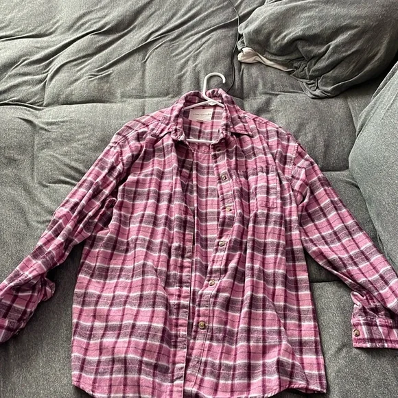 Aeropostale XS over sized pink flannel - Picture 1 of 1